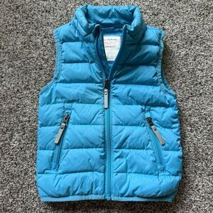Hanna Anderson Full Zip Vest Kids Sz 90 US 3  Aqua Blue Girls puffer puffy
